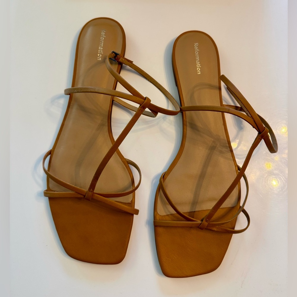 Reformation Maxwell Women's Tan Strappy Sandals Size 11 - New!